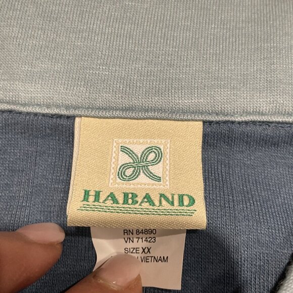 VTG 60s Haband Shirt Sz XXL Blue Beige Long Sleeve Layered Look Madmen Lot of 2 - Picture 7 of 14